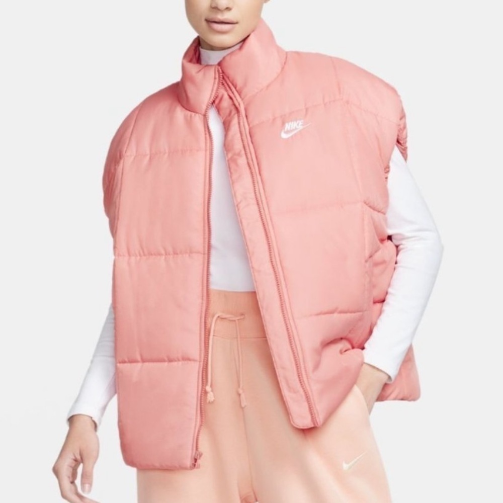 NIKE Sportswear Therma-FIT Puffer Vest Pink Stardust Size L NEW